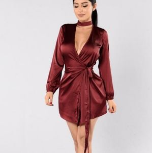 Fashion Nova Burgundy Mini Dress